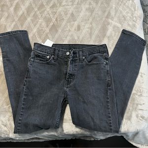 Men’s Levi 510 Skinny Fit Ripped Faded Black Jeans 29 x 30